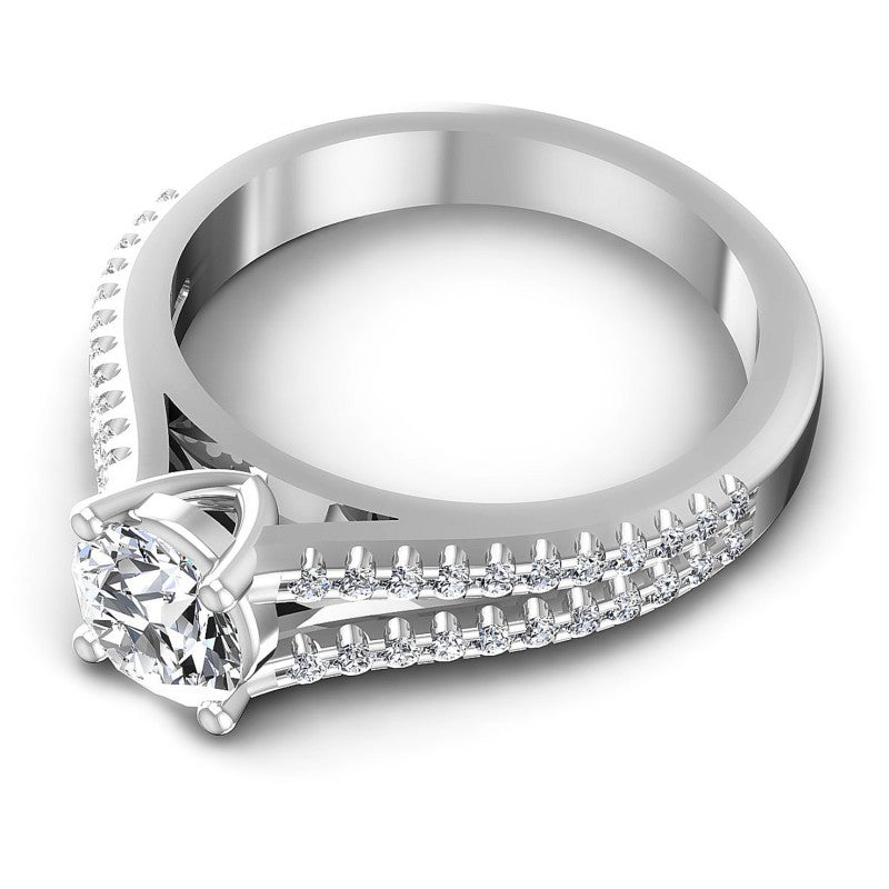 Round Cut Diamonds Engagement Ring in 14KT Rose Gold