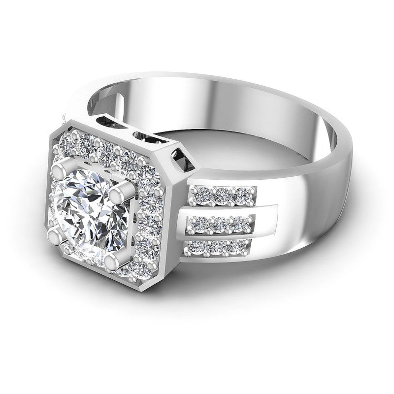 Round Cut Diamonds Halo Ring in 14KT Rose Gold