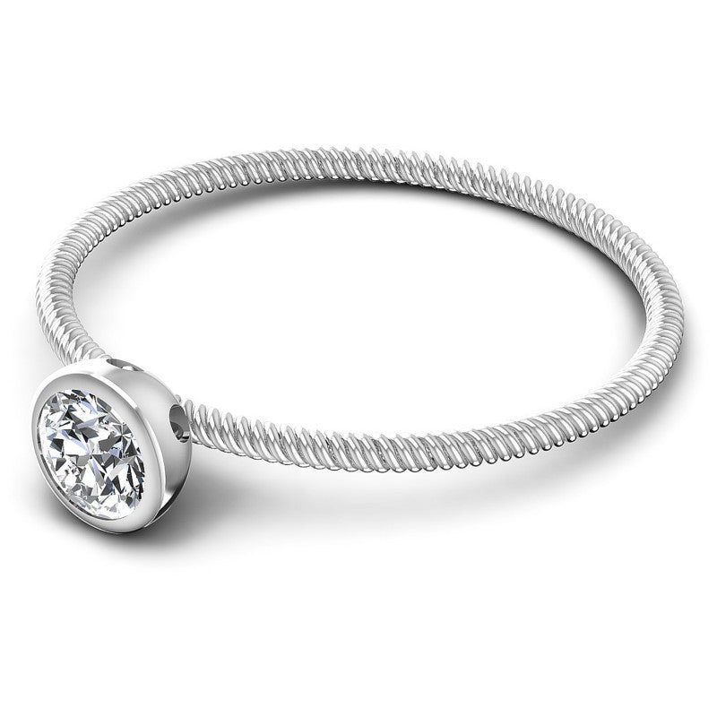 Round Cut Diamonds Solitaire Ring in 14KT Rose Gold