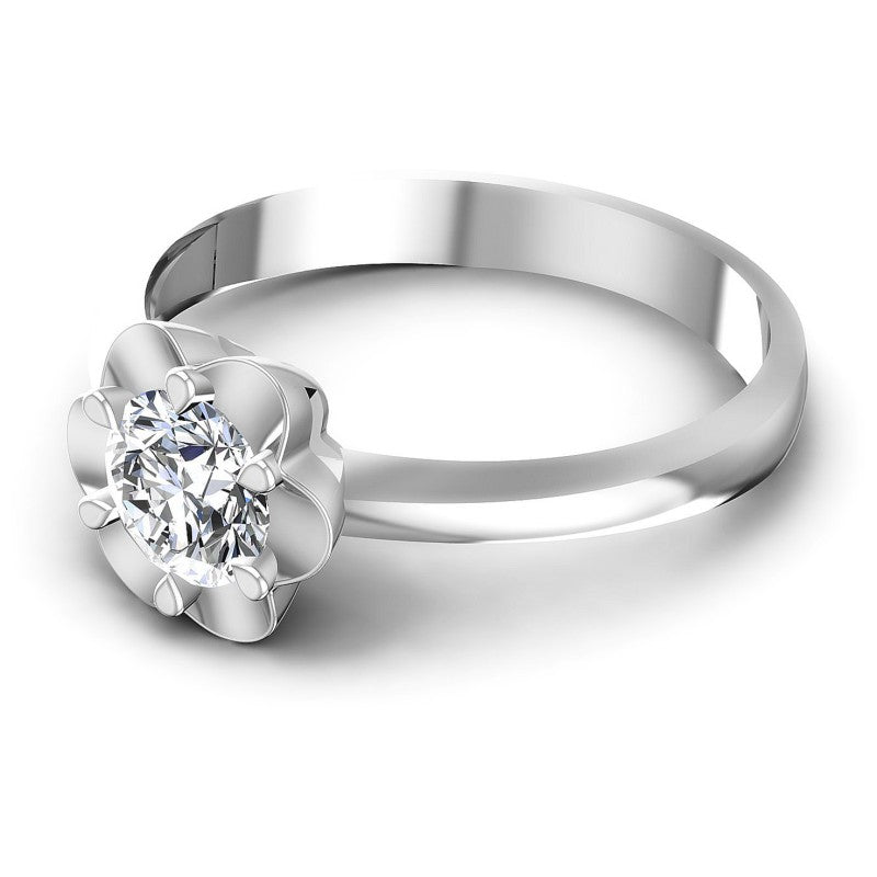 Round Diamonds 0.35CT Solitaire Ring in 14KT Rose Gold