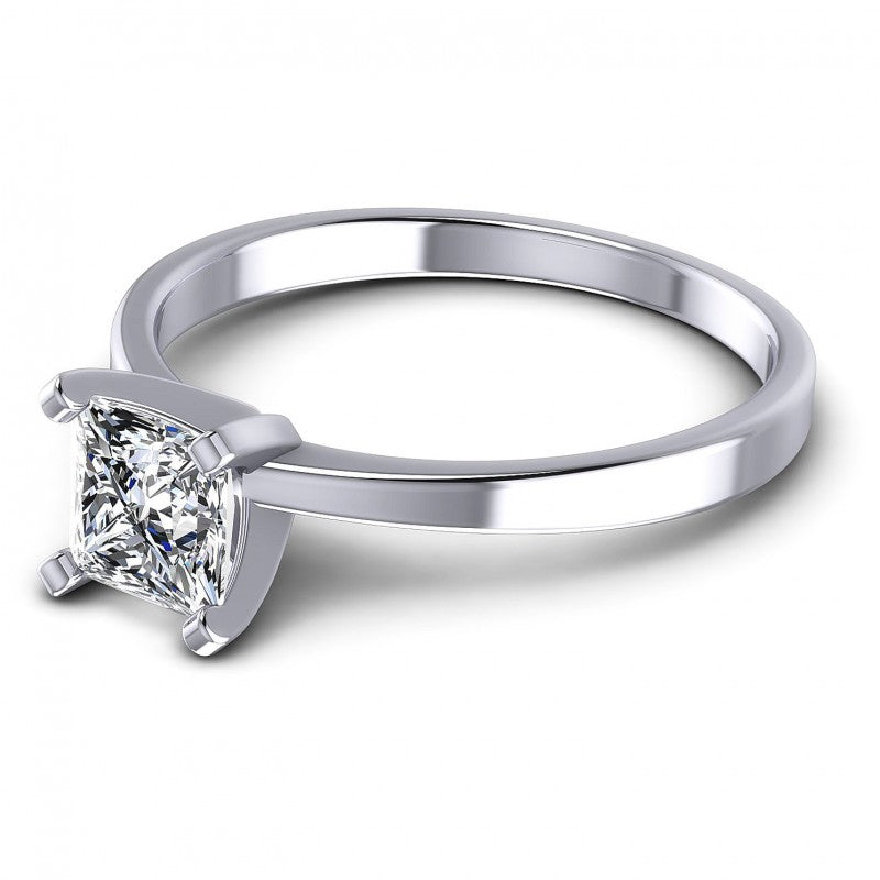 Princess Cut Diamonds Solitaire Ring in 14KT Rose Gold