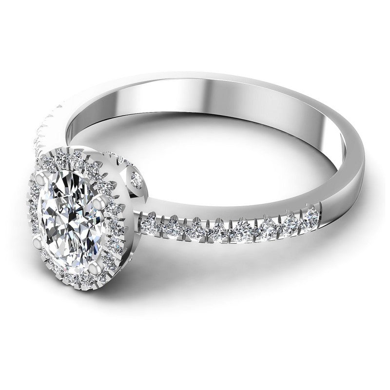 Round and Oval Diamonds 0.75CT Halo Ring in 14KT Rose Gold