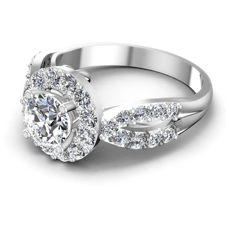 Round Diamonds 1.40CT Halo Ring in 14KT Rose Gold