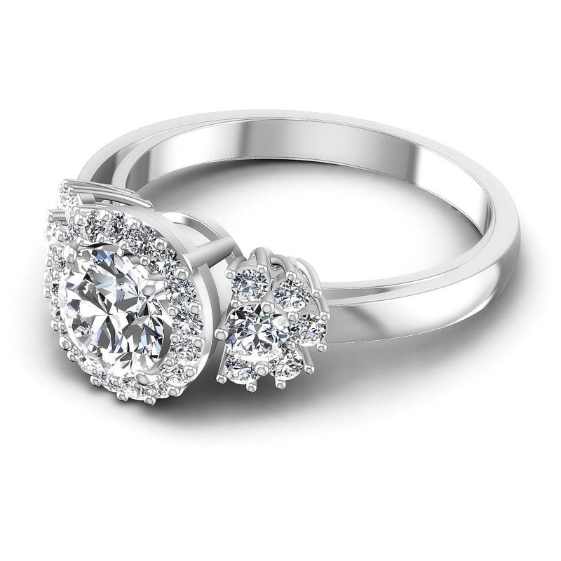 Round Diamonds 0.80CT Halo Ring in 14KT Rose Gold
