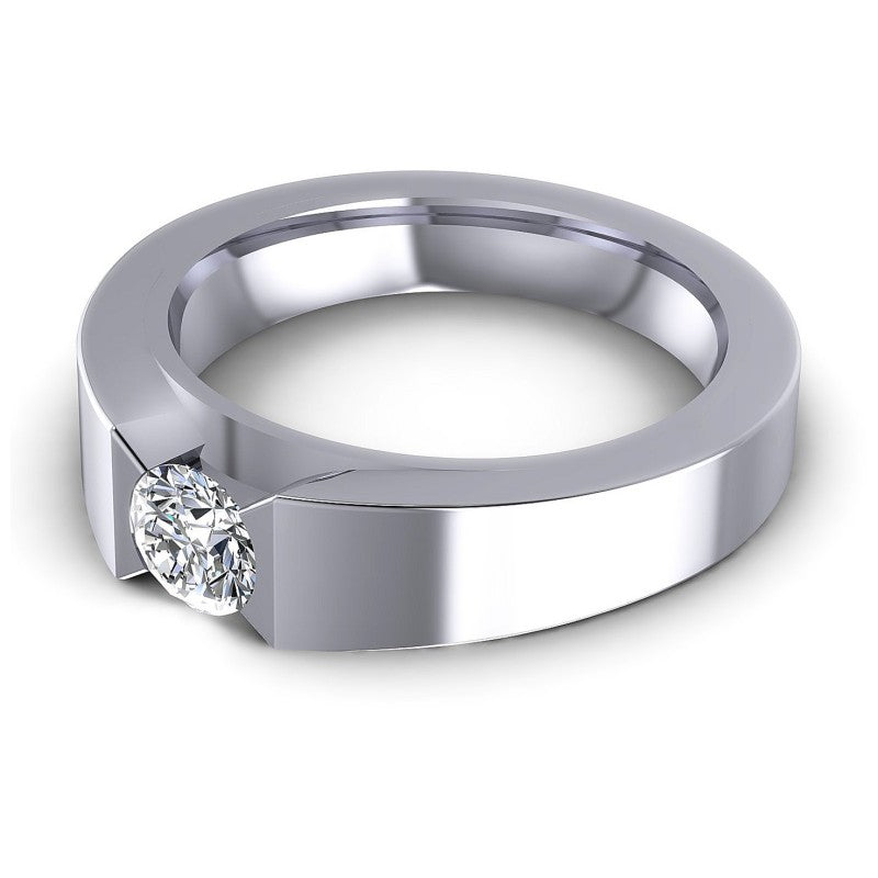 Round Cut Diamonds Mens Ring in 14KT Rose Gold