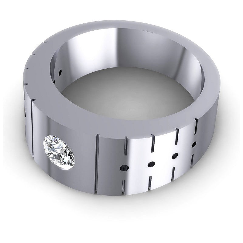 Round Cut Diamonds Mens Ring in 14KT Rose Gold
