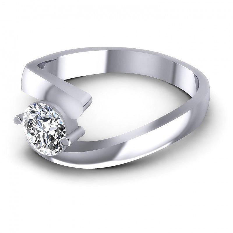 Round Cut Diamonds Solitaire Ring in 14KT Rose Gold