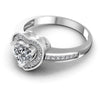 Round and Heart Diamonds 0.65CT Halo Ring in 14KT Rose Gold
