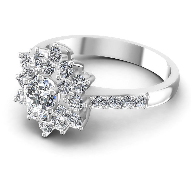 Round Diamonds 1.05CT Halo Ring in 14KT Rose Gold