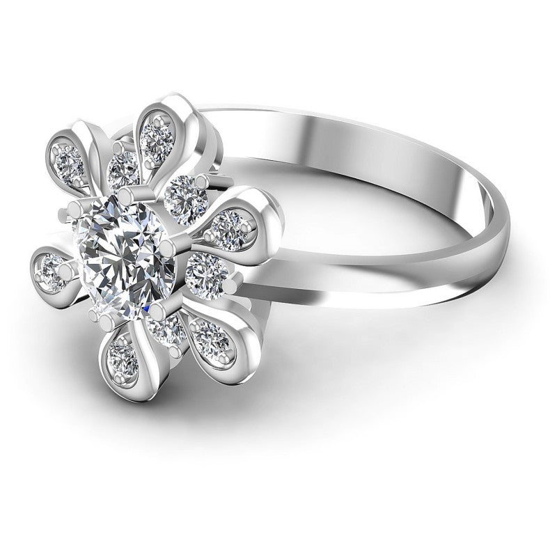 Round Diamonds 0.65CT Halo Ring in 14KT Rose Gold