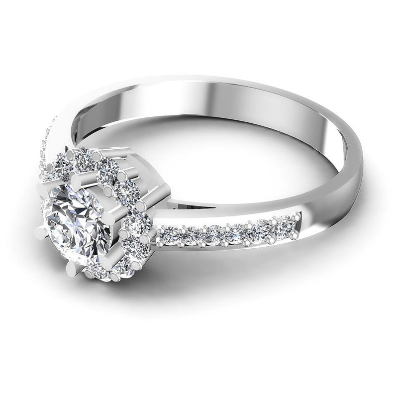 Round Diamonds 0.65CT Halo Ring in 14KT Rose Gold