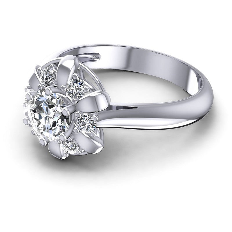 Round Diamonds 0.55CT Halo Ring in 14KT Rose Gold