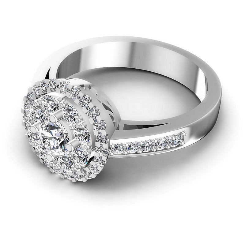 Round Diamonds 1.15CT Halo Ring in 14KT Rose Gold