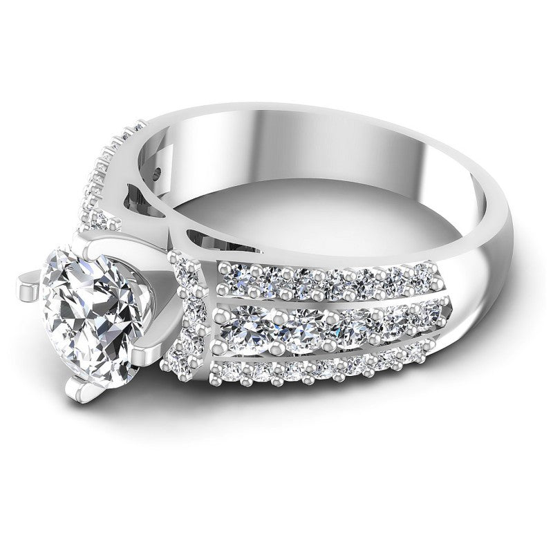 Round Diamonds 1.20CT Engagement Ring in 14KT Rose Gold