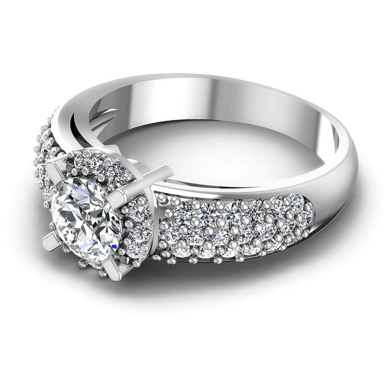 Round Diamonds 1.00CT Halo Ring in 14KT Rose Gold