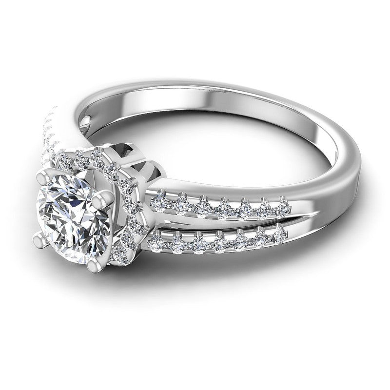 Round Diamonds 0.70CT Halo Ring in 14KT Rose Gold