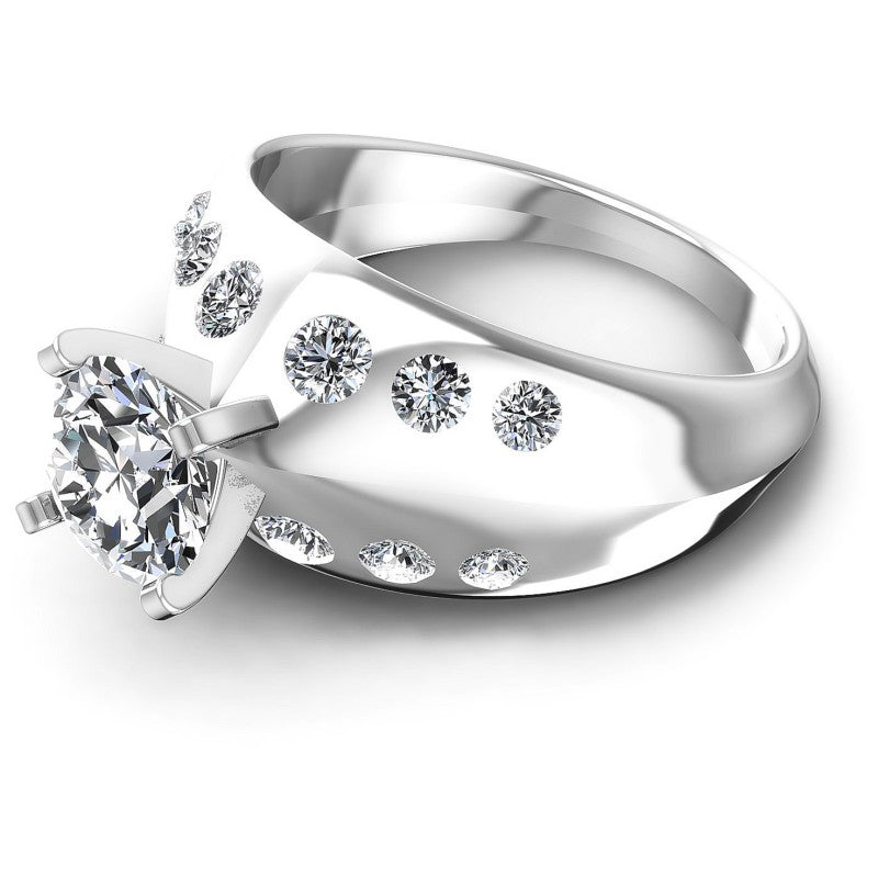 Round Diamonds 0.95CT Engagement Ring in 14KT Rose Gold