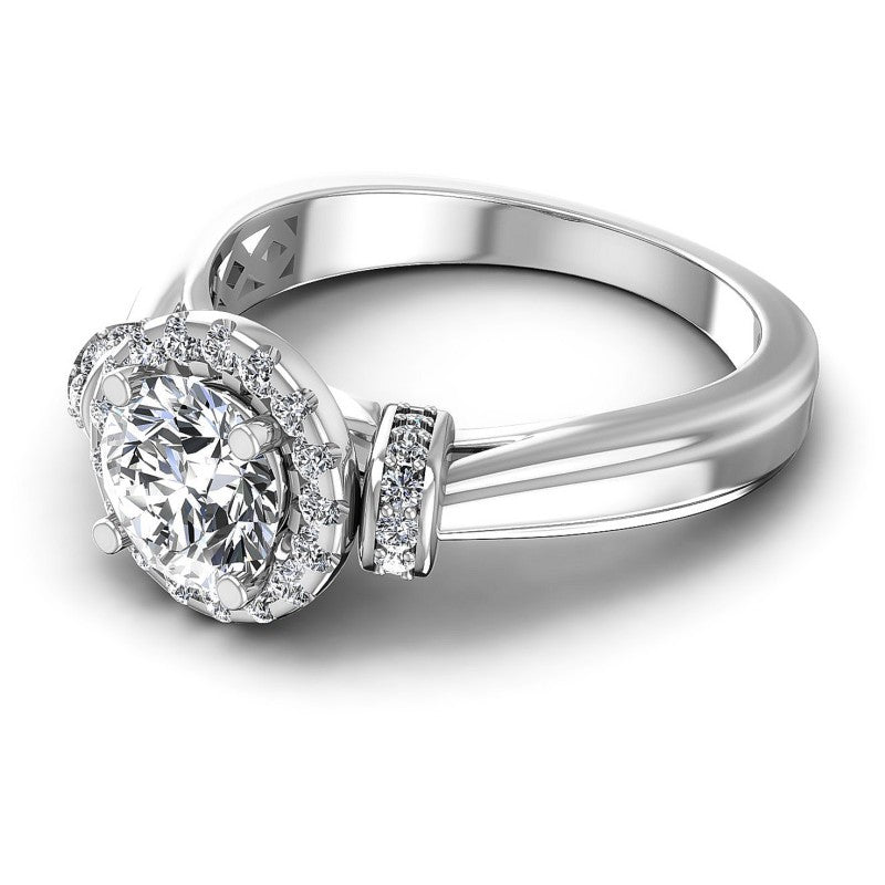 Round Diamonds 0.70CT Halo Ring in 14KT Rose Gold