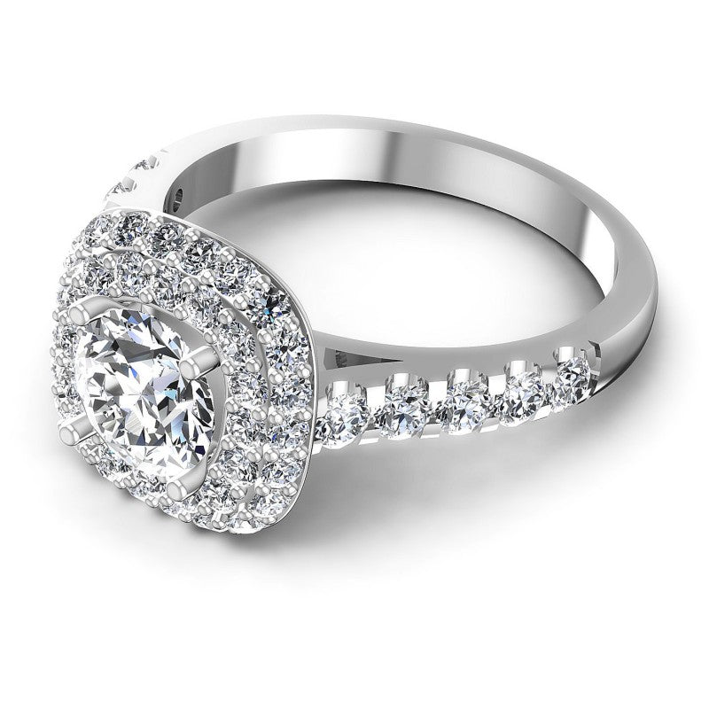 Round Diamonds 1.20CT Halo Ring in 14KT Rose Gold