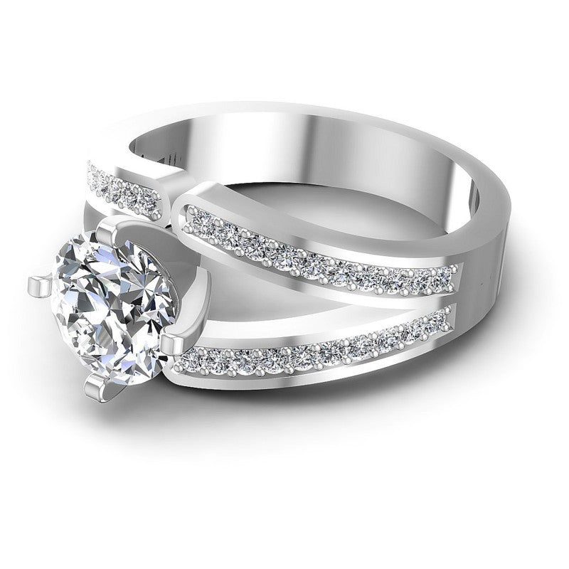 Round Diamonds 0.65CT Engagement Ring in 14KT Rose Gold