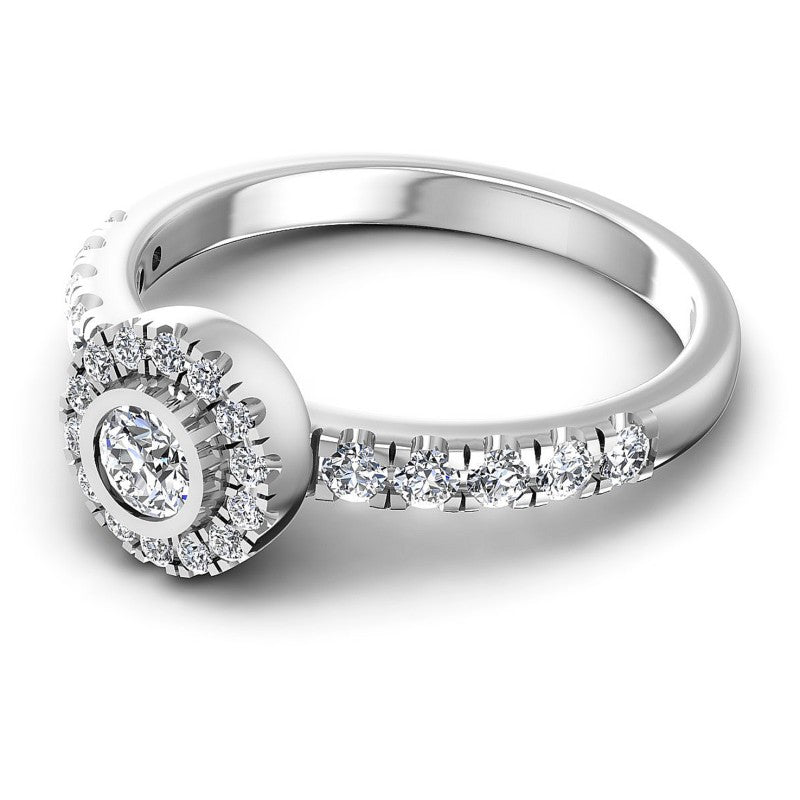 Round Diamonds 0.80CT Halo Ring in 14KT Rose Gold