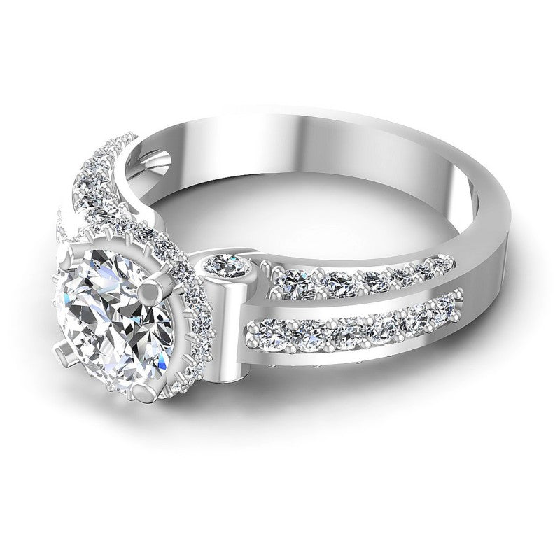 Round Diamonds 1.30CT Halo Ring in 14KT Rose Gold