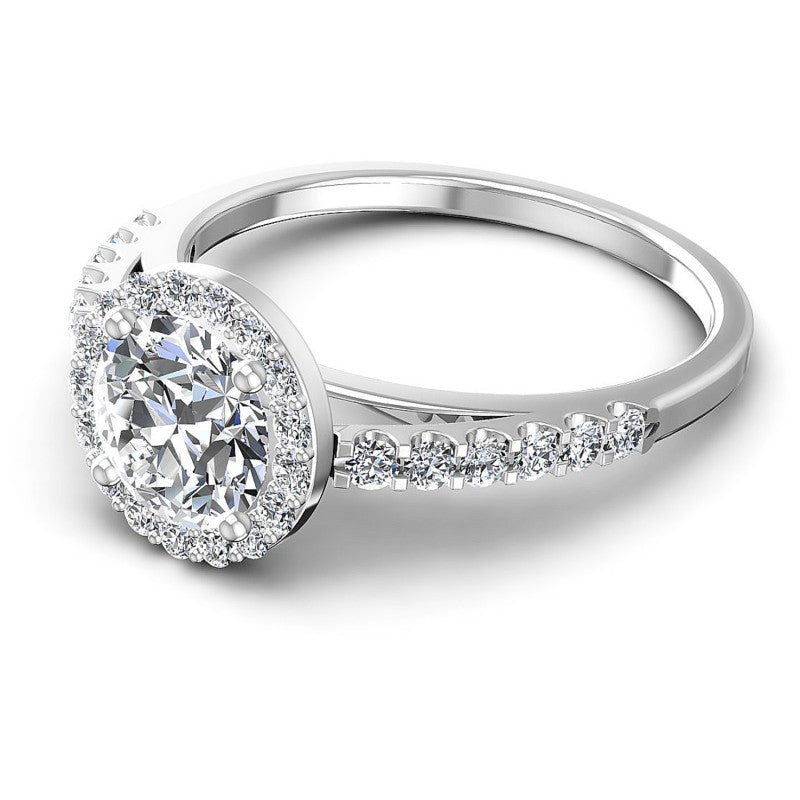 Round Diamonds 0.70CT Halo Ring in 14KT Rose Gold