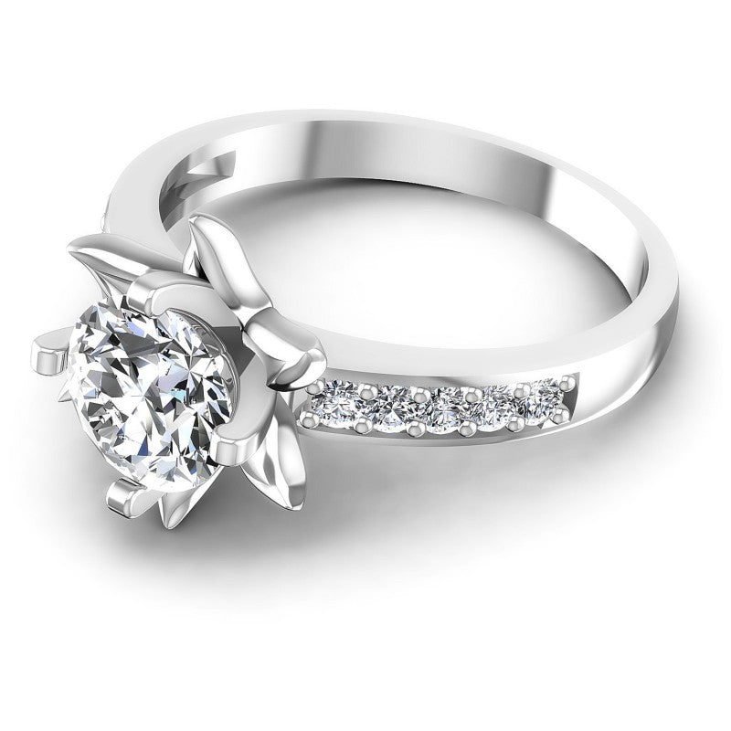 Round Diamonds 0.60CT Engagement Ring in 14KT Rose Gold