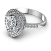 Round and Pear Diamonds 0.90CT Halo Ring in 14KT Rose Gold