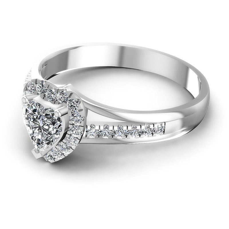 Round and Heart Diamonds 0.60CT Halo Ring in 14KT Rose Gold