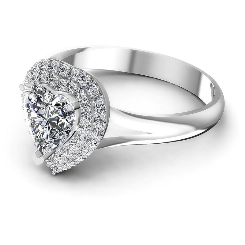 Round and Heart Diamonds 0.65CT Halo Ring in 14KT Rose Gold