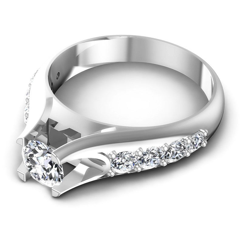 Round Diamonds 0.90CT Engagement Ring in 14KT Rose Gold