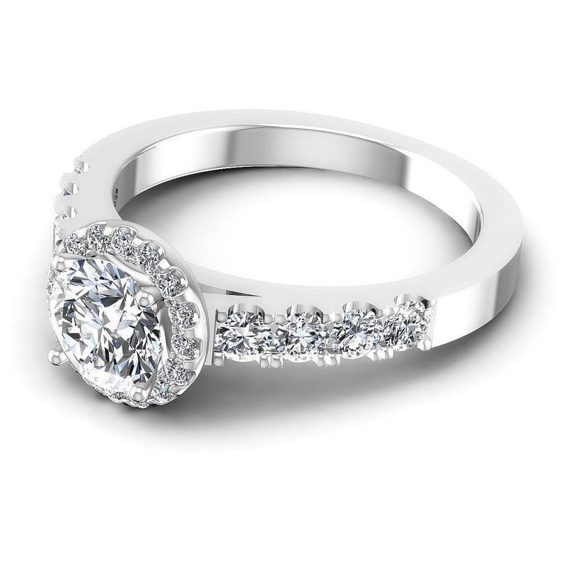 Round Diamonds 0.50CT Halo Ring in 14KT Rose Gold