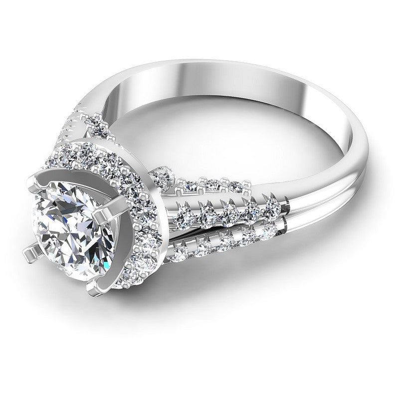 Round Diamonds 1.15CT Halo Ring in 14KT Rose Gold