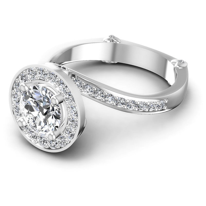 Round Diamonds 1.00CT Halo Ring in 14KT Rose Gold