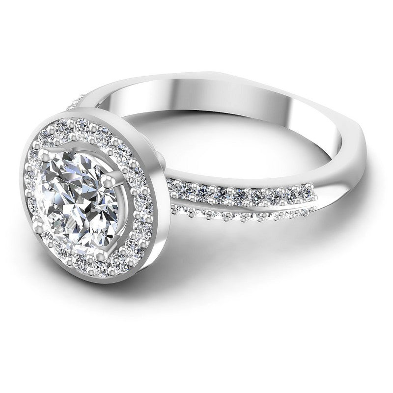 Round Diamonds 0.95CT Halo Ring in 14KT Rose Gold