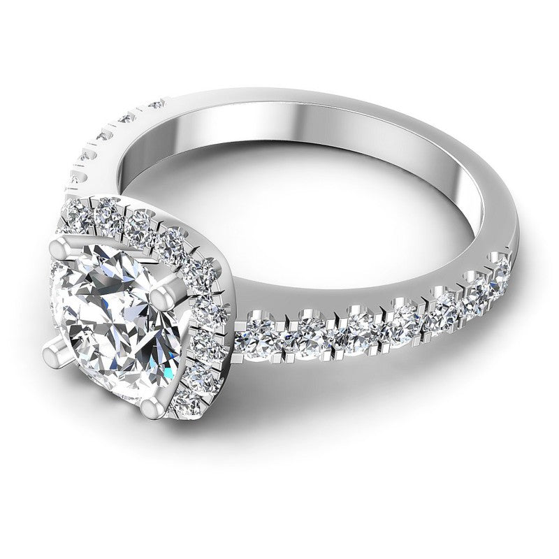 Round Diamonds 1.25CT Halo Ring in 14KT Rose Gold