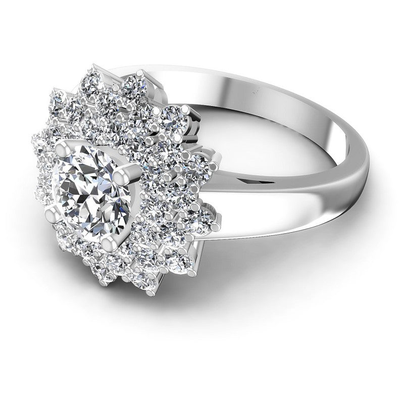 Round Diamonds 1.30CT Halo Ring in 14KT Rose Gold