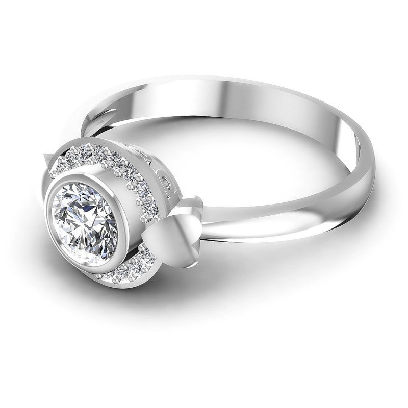 Round Diamonds 0.45CT Halo Ring in 14KT Rose Gold