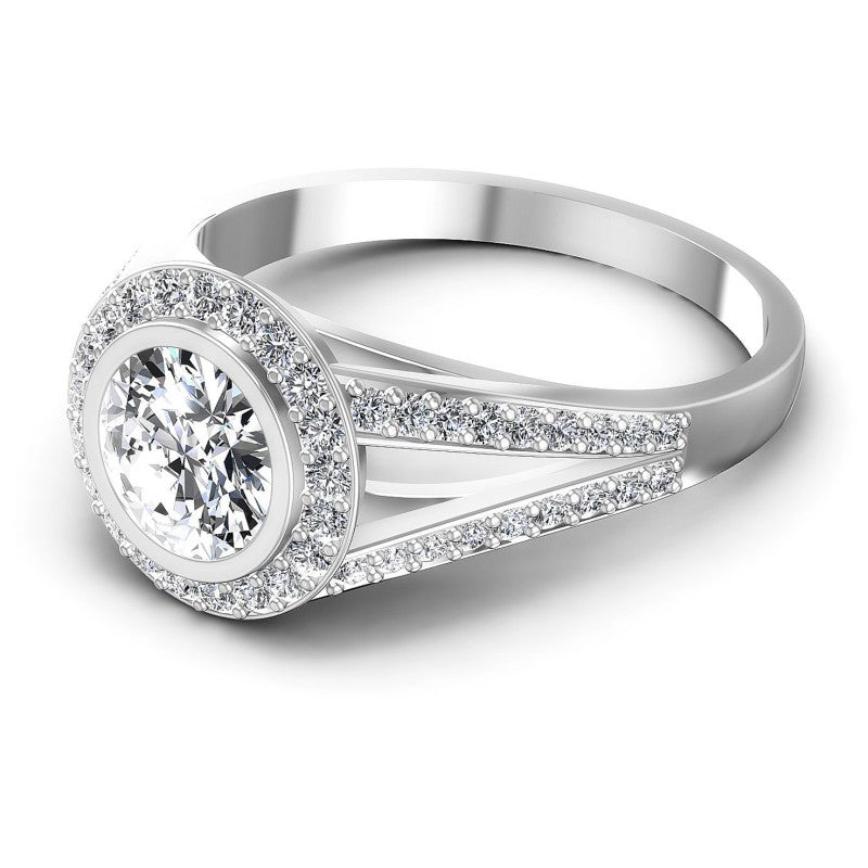 Round Diamonds 0.80CT Halo Ring in 14KT Rose Gold