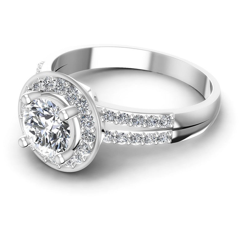 Round Diamonds 0.80CT Halo Ring in 14KT Rose Gold