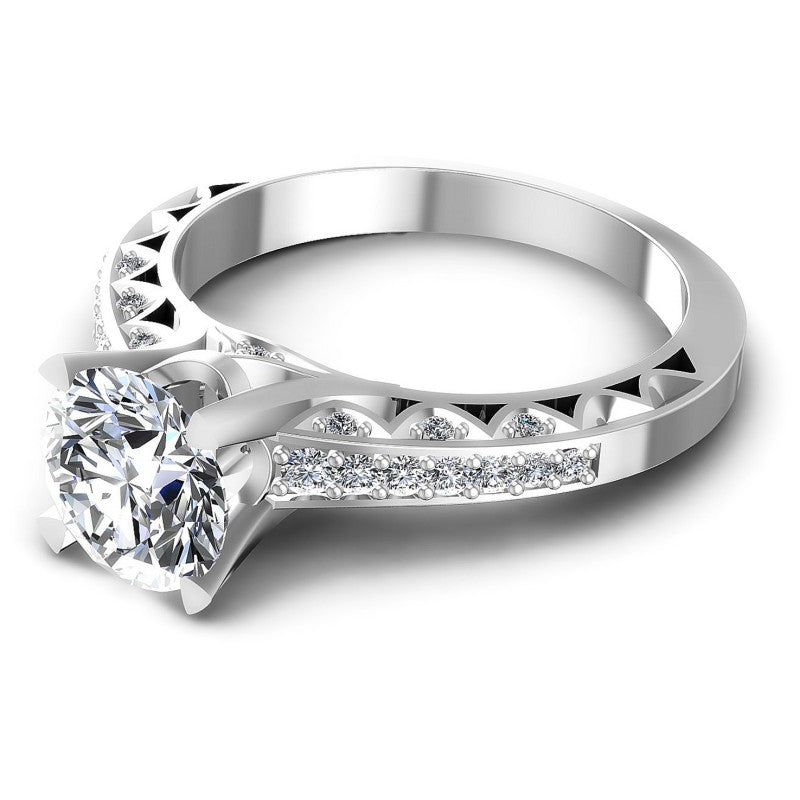 Round Diamonds 0.60CT Engagement Ring in 14KT Rose Gold