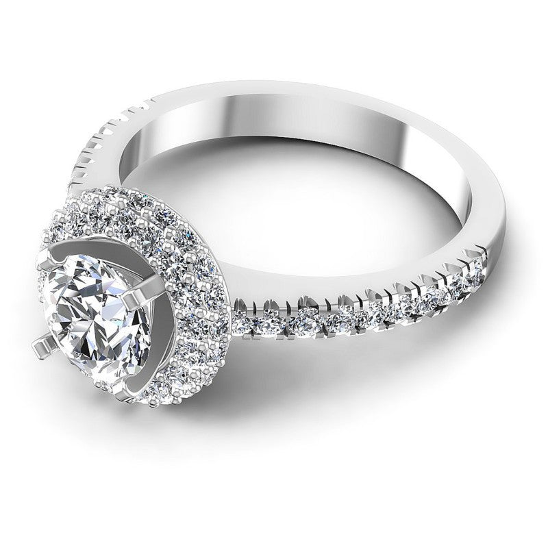 Round Diamonds 1.00CT Halo Ring in 14KT Rose Gold