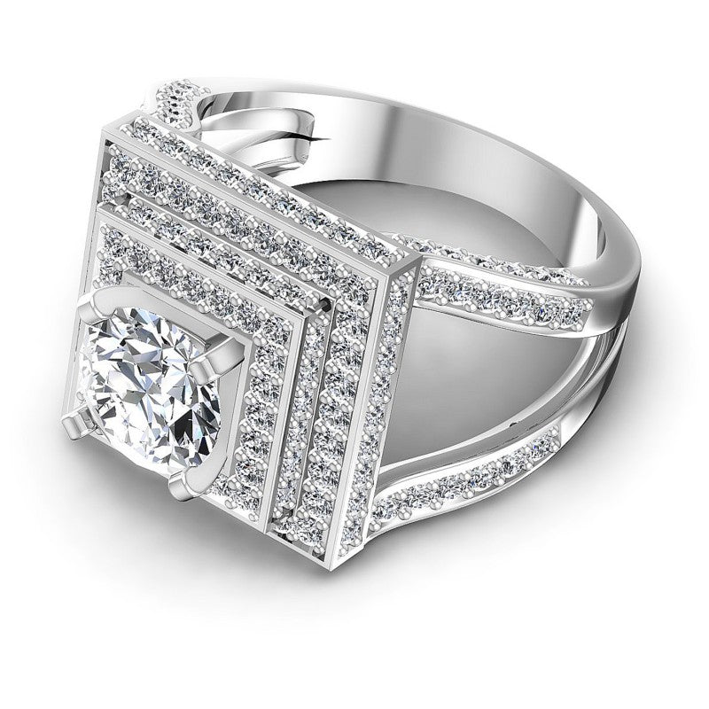 Round Diamonds 1.65CT Halo Ring in 14KT Rose Gold
