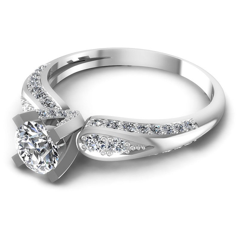 Round Diamonds 0.85CT Engagement Ring in 14KT Rose Gold