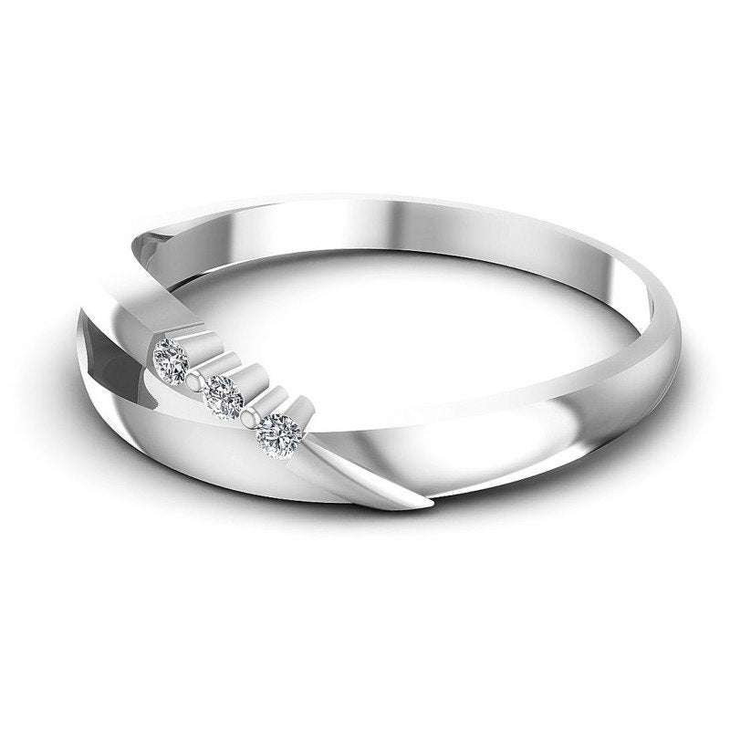 Round Diamonds 0.05CT Diamonds Wedding Band in 14KT Rose Gold