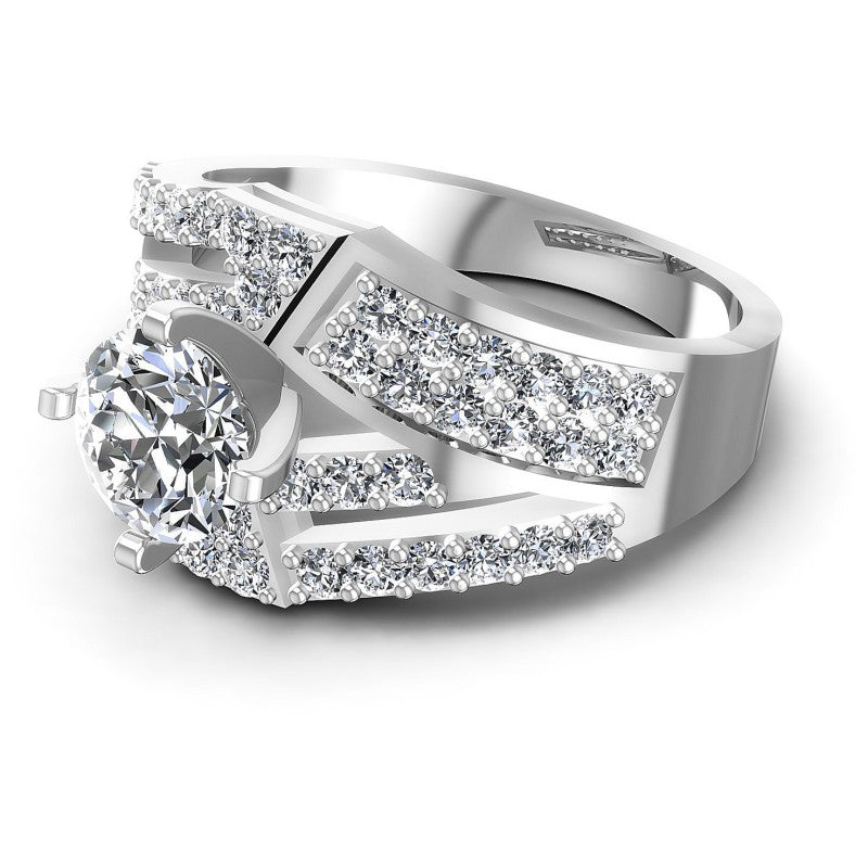 Round Diamonds 1.25CT Engagement Ring in 14KT Rose Gold