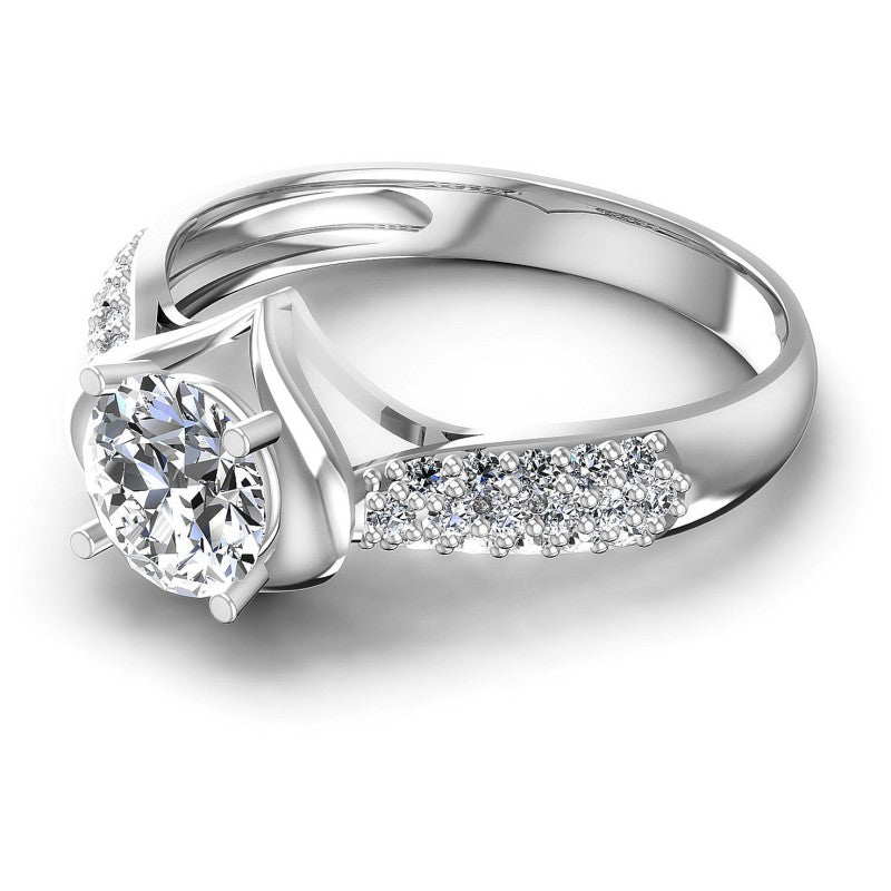 Round Diamonds 0.65CT Engagement Ring in 14KT Rose Gold