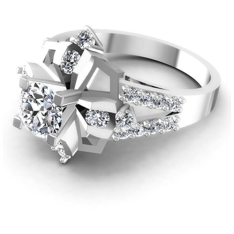 Round Diamonds 1.00CT Engagement Ring in 14KT Rose Gold