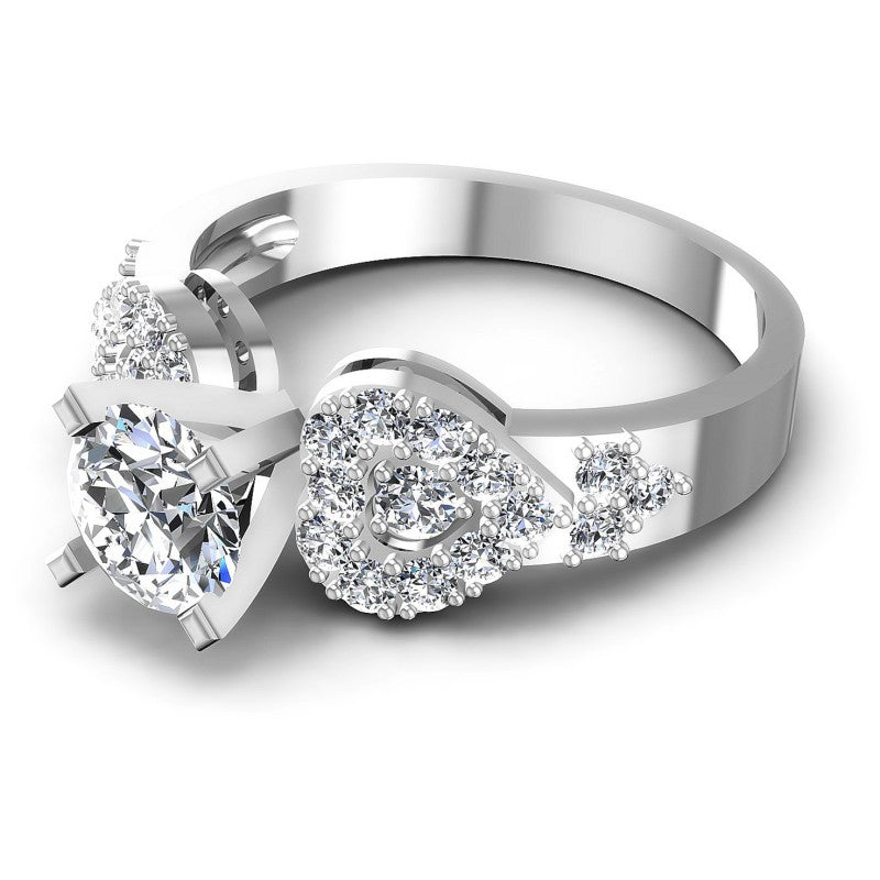 Round Diamonds 0.95CT Engagement Ring in 14KT Rose Gold